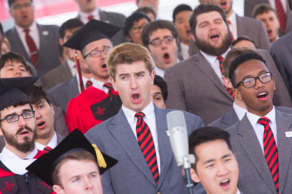 The Rutgers University Glee Club performing at the 250th Anniversary Commencement in 2016.