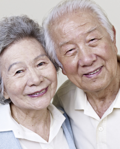 Elderly asian couple
