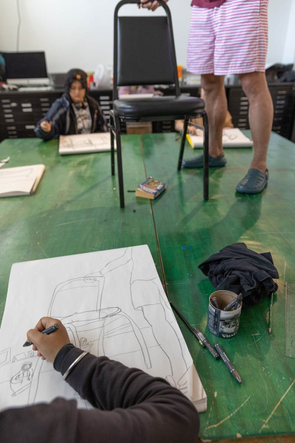 On Mondays and Wednesdays from 3:30 p.m. to 6 p.m., high school students take courses such as figure drawing at the Mason Gross School of the Arts.