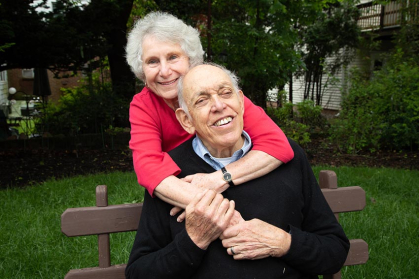 Gerald Pomper with his second wife Sandra Bergelson.