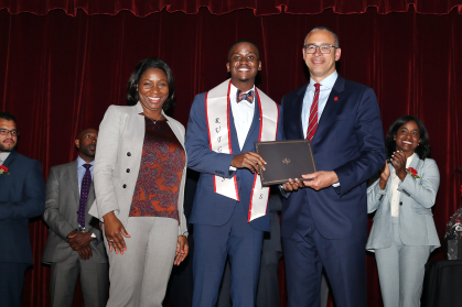 Kevin Carolina with SVP Anna Branch and President Holloway