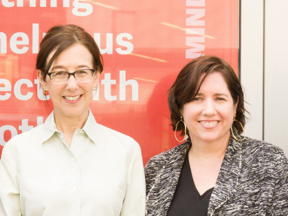 Rutgers faculty Jackie Thaw (left) and Cara Cuite initiated the collaboration with Hudson County Community College.
