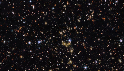 Stars against a black space background