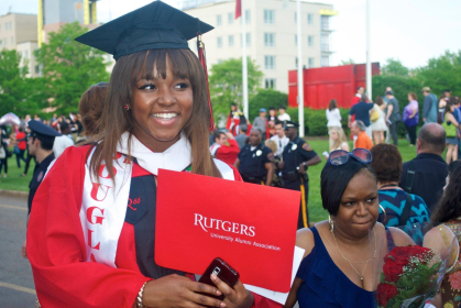 Gia Peppers at Rutgers commencement in 2012