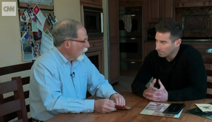 Murray Honig (left) and his son Elie Honig discuss the significance of the 1961 trial of Adolf Eichmann.