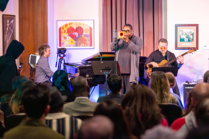 The Count Basie Jazz ensemble performing during a show