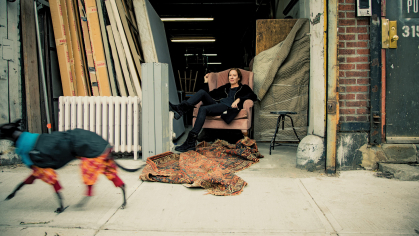 Mary Howard, pictured at the entrance of one of the two prop shops