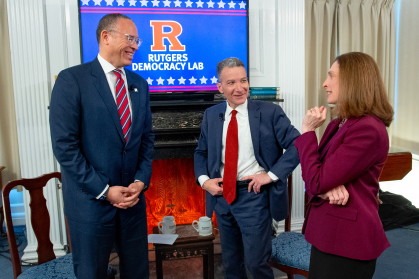 President Jonathan Holloway in conversation with Jeffrey Rosen and Eagleton Director Elizabeth C. Matto