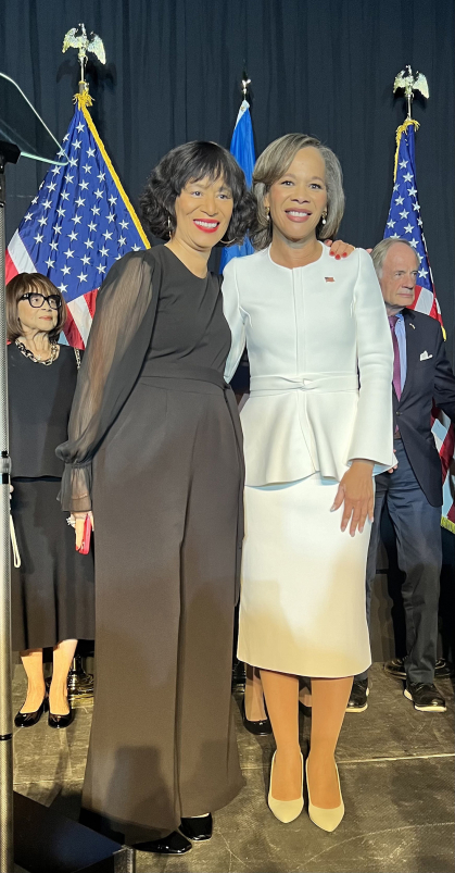 Social Work Profeossor Marla Blunt Carter (left) and her sister US Senator Elect Lisa Blunt Rochester
