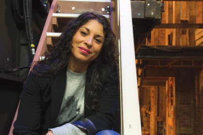 Stephanie Klemons, backstage at the Richard Rodgers Theatre in New York City