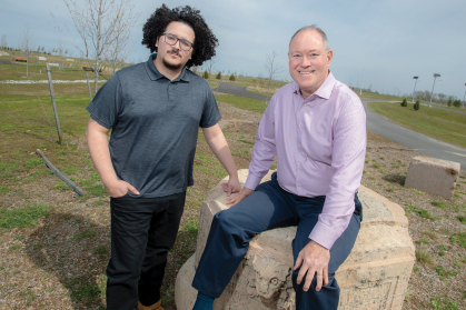 Alumni Armando Alfonso, left, and Frank McLaughlin