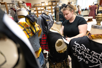 Students work in the Walters Costume Shop