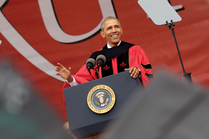 President Barack Obama speaker at the commencement speaker at the 250th Anniversary Commencement.