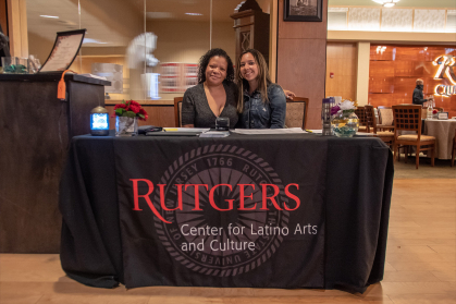 Saskia Leo Cipriani (left) with a student employee from the Center for Latino Arts and Culture