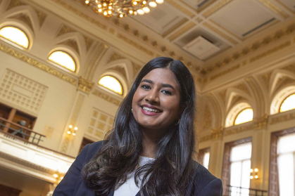 During her 2022 Rutgers Sumer Service Internship in the Office of Assembly Majority Leader Louis Greenwald and Assemblywoman Pamela Lampitt, Ninan Gohel brainstormed ideas for new legislation that could address the unmet needs of New Jersey residents.