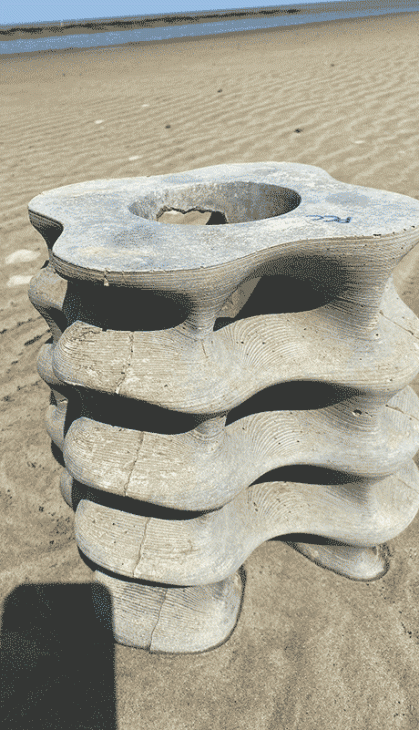 Concrete structure on beach