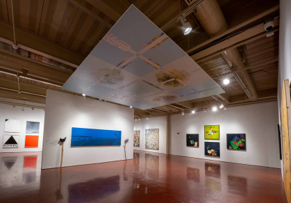 The "Painting to Scale" exhibition at the Zimmerli Art Museum features Ceiling: The Seasons, a work by artist Irina Nakhova.