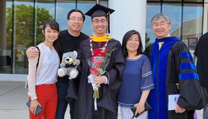 Family celebrating a graduation