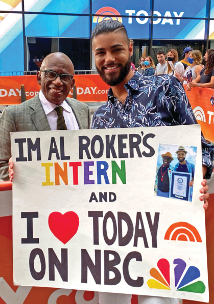 Jeremy Lewan as an intern at NBC with mentor Al Roker.