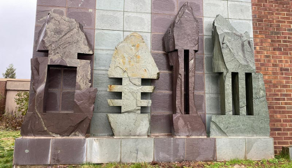 “Quaternion I” is at the northeast corner of the Environmental and Occupational Health Sciences Institute on Busch campus at Rutgers-New Brunswick.