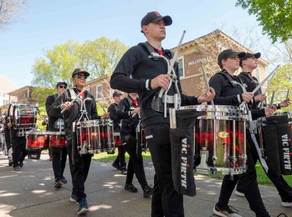 Members of the marching band perform during Rutgers Day 2023 on College Avenue campus.
