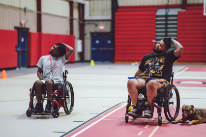 Anthony Guzman, right, and his peer mentor Jashar Banks