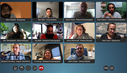 Eleven scientists talk during a Zoom session.