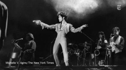 Prince performs in concert at Radio City Music Hall in New York on March 24, 1993.