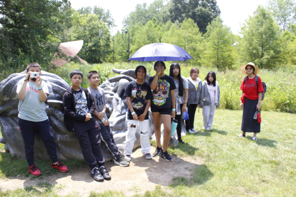 students of the AMARD&V program visitng Grounds for Sculpture in Hamilton, NJ.