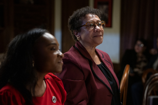 Rutgers-Newark Chancellor Tonya Smith-Jackson at President Tate's inauguration ceremony in Newark on Nov. 7, 2025.
