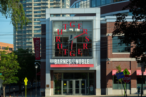 Barnes and Noble bookstore featuring Rutgers clock facade