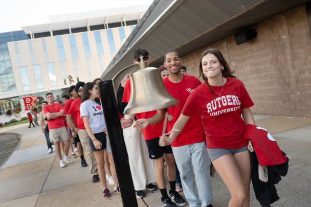 students ring the red lion bell
