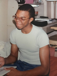 Alonzo Adams at Mettler Hall during the first Week of classes at Rutgers in fall 1979.