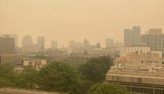Newark under haze from the Canandian wildfires